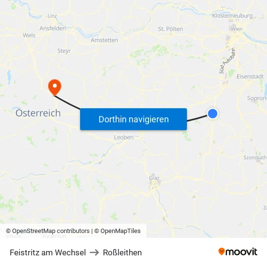 Feistritz am Wechsel to Roßleithen map
