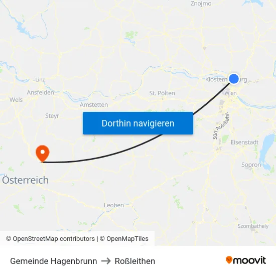 Gemeinde Hagenbrunn to Roßleithen map