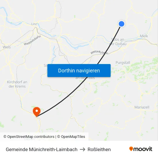 Gemeinde Münichreith-Laimbach to Roßleithen map