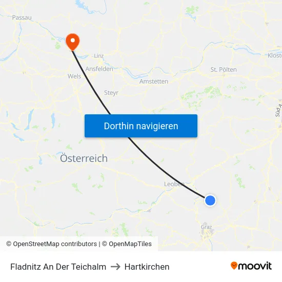 Fladnitz An Der Teichalm to Hartkirchen map