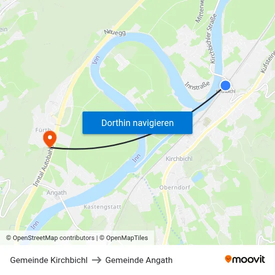 Gemeinde Kirchbichl to Gemeinde Angath map
