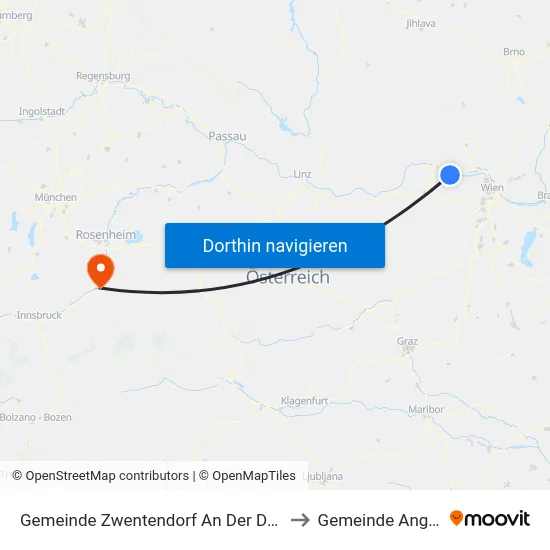 Gemeinde Zwentendorf An Der Donau to Gemeinde Angath map
