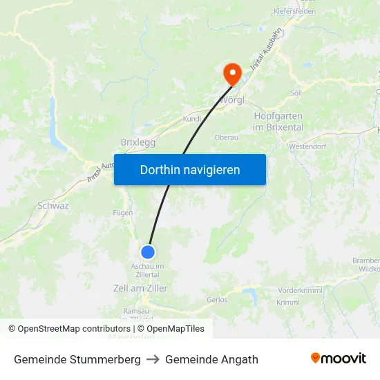 Gemeinde Stummerberg to Gemeinde Angath map