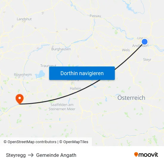 Steyregg to Gemeinde Angath map