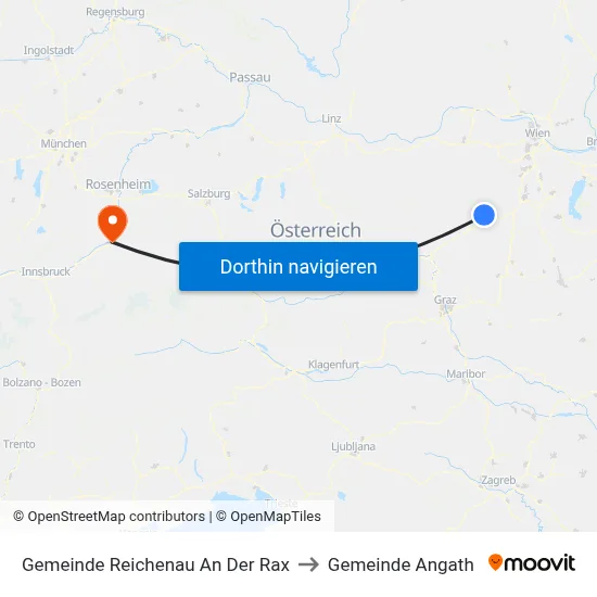 Gemeinde Reichenau An Der Rax to Gemeinde Angath map