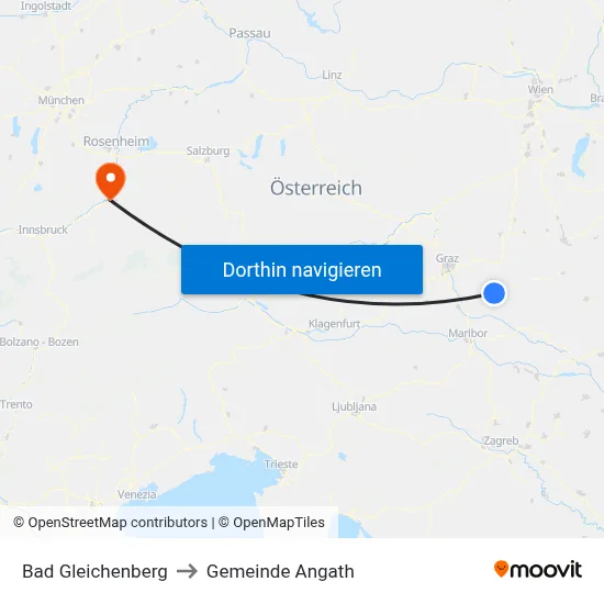 Bad Gleichenberg to Gemeinde Angath map