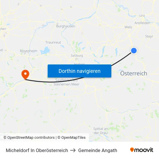 Micheldorf In Oberösterreich to Gemeinde Angath map