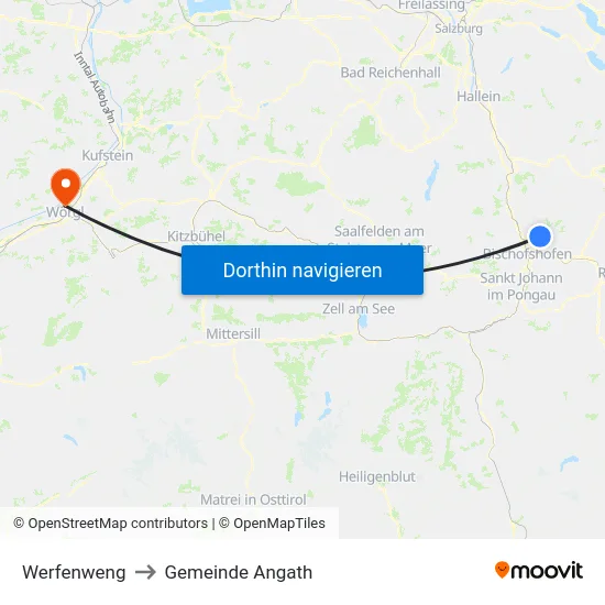 Werfenweng to Gemeinde Angath map