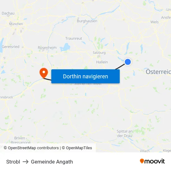 Strobl to Gemeinde Angath map