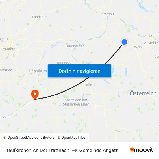 Taufkirchen An Der Trattnach to Gemeinde Angath map
