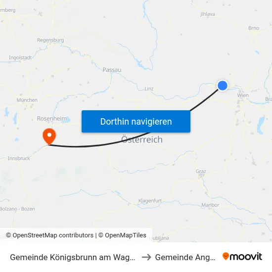 Gemeinde Königsbrunn am Wagram to Gemeinde Angath map