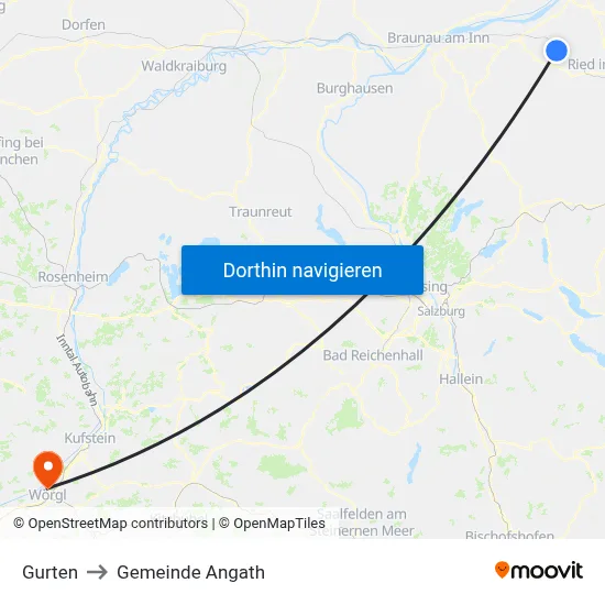 Gurten to Gemeinde Angath map