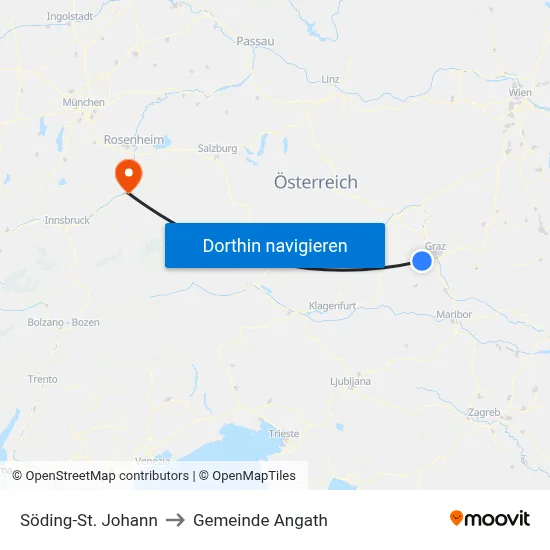 Söding-St. Johann to Gemeinde Angath map
