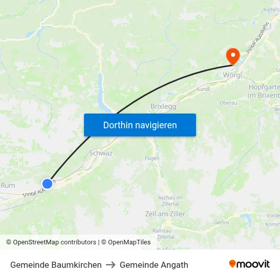 Gemeinde Baumkirchen to Gemeinde Angath map
