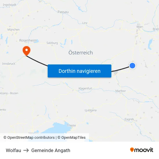 Wolfau to Gemeinde Angath map