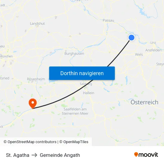 St. Agatha to Gemeinde Angath map
