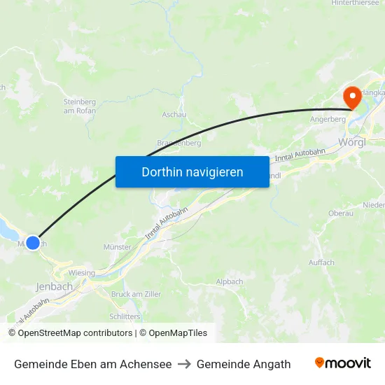Gemeinde Eben am Achensee to Gemeinde Angath map