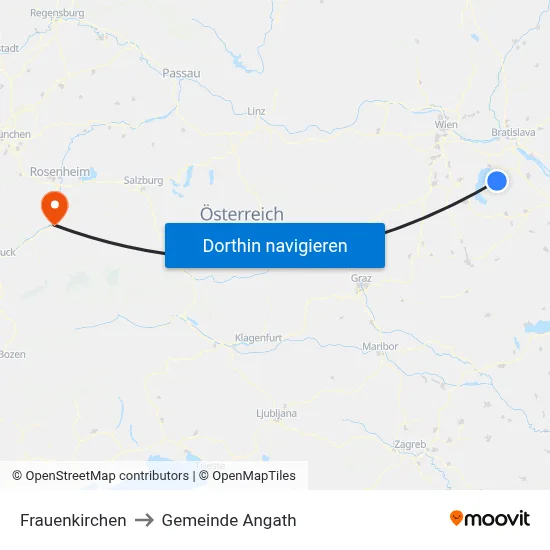 Frauenkirchen to Gemeinde Angath map