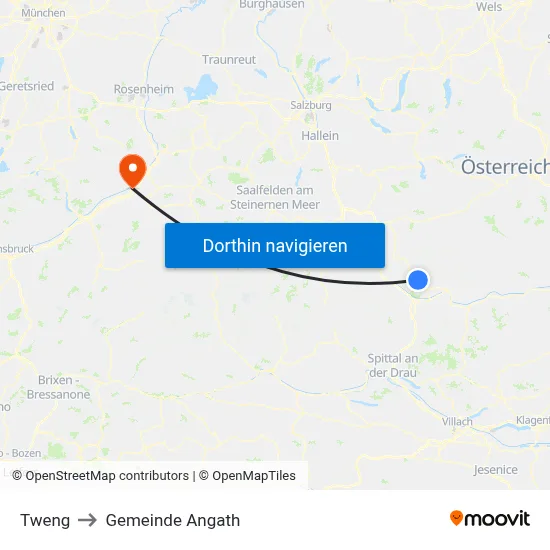 Tweng to Gemeinde Angath map