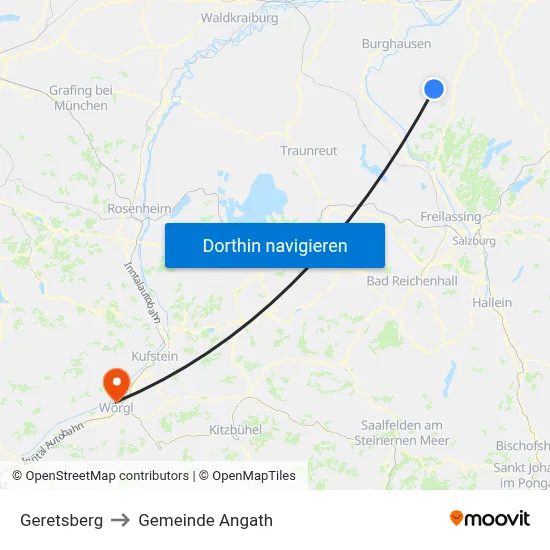 Geretsberg to Gemeinde Angath map