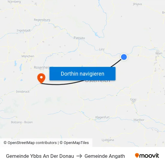 Gemeinde Ybbs An Der Donau to Gemeinde Angath map
