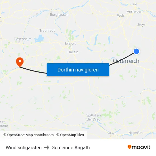 Windischgarsten to Gemeinde Angath map