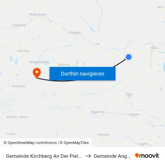 Gemeinde Kirchberg An Der Pielach to Gemeinde Angath map