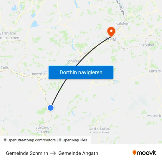 Gemeinde Schmirn to Gemeinde Angath map