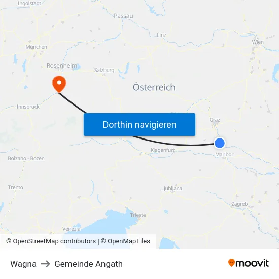 Wagna to Gemeinde Angath map
