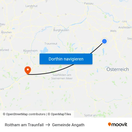Roitham am Traunfall to Gemeinde Angath map