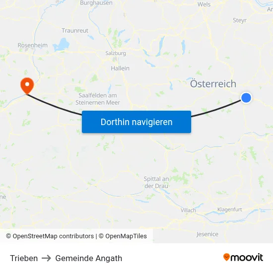 Trieben to Gemeinde Angath map