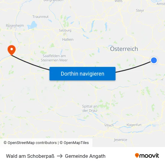 Wald am Schoberpaß to Gemeinde Angath map