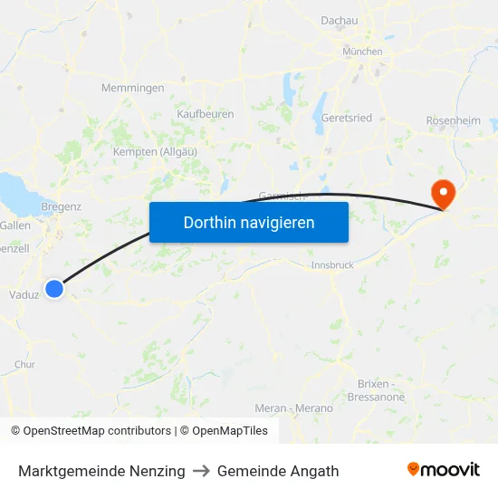 Marktgemeinde Nenzing to Gemeinde Angath map