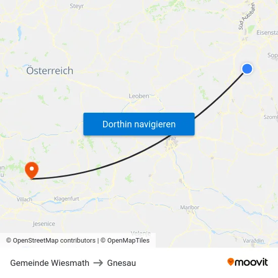 Gemeinde Wiesmath to Gnesau map