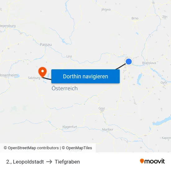2., Leopoldstadt to Tiefgraben map