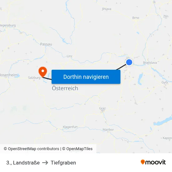 3., Landstraße to Tiefgraben map