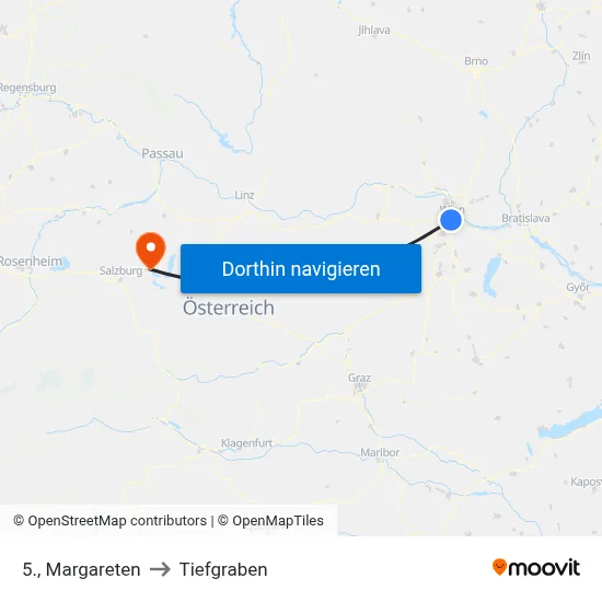 5., Margareten to Tiefgraben map