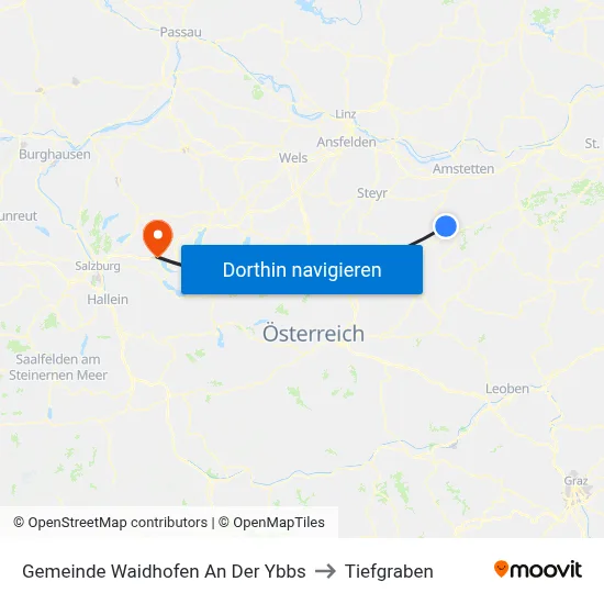 Gemeinde Waidhofen An Der Ybbs to Tiefgraben map