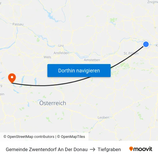 Gemeinde Zwentendorf An Der Donau to Tiefgraben map