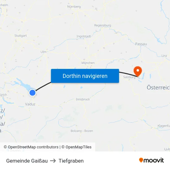 Gemeinde Gaißau to Tiefgraben map