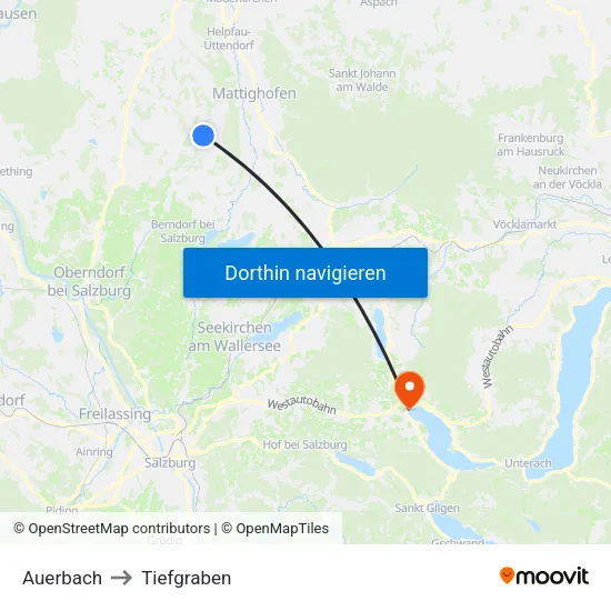 Auerbach to Tiefgraben map