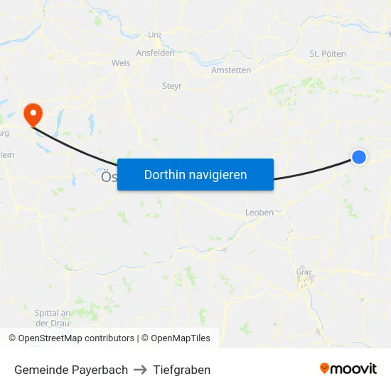 Gemeinde Payerbach to Tiefgraben map