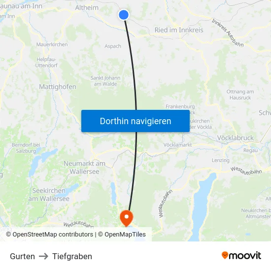 Gurten to Tiefgraben map