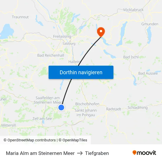 Maria Alm am Steinernen Meer to Tiefgraben map