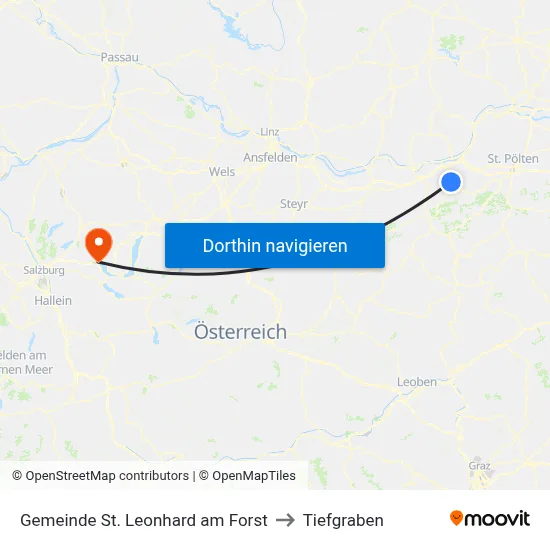 Gemeinde St. Leonhard am Forst to Tiefgraben map