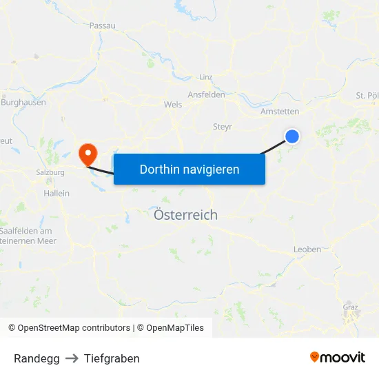 Randegg to Tiefgraben map