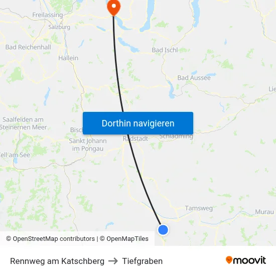 Rennweg am Katschberg to Tiefgraben map
