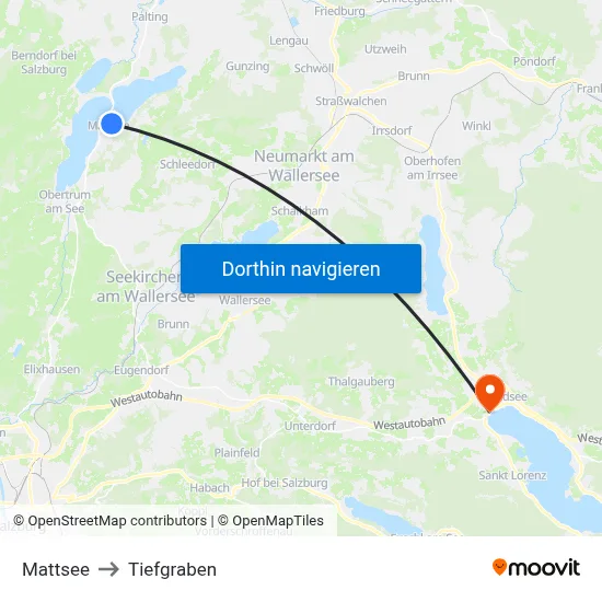 Mattsee to Tiefgraben map