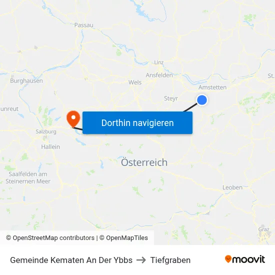 Gemeinde Kematen An Der Ybbs to Tiefgraben map