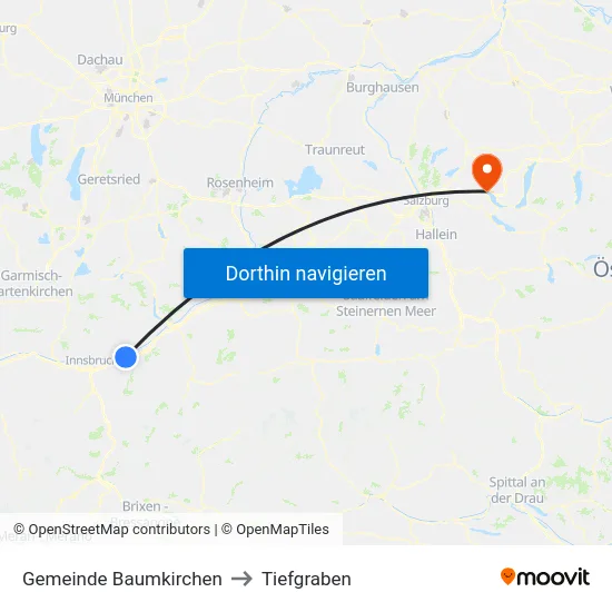 Gemeinde Baumkirchen to Tiefgraben map